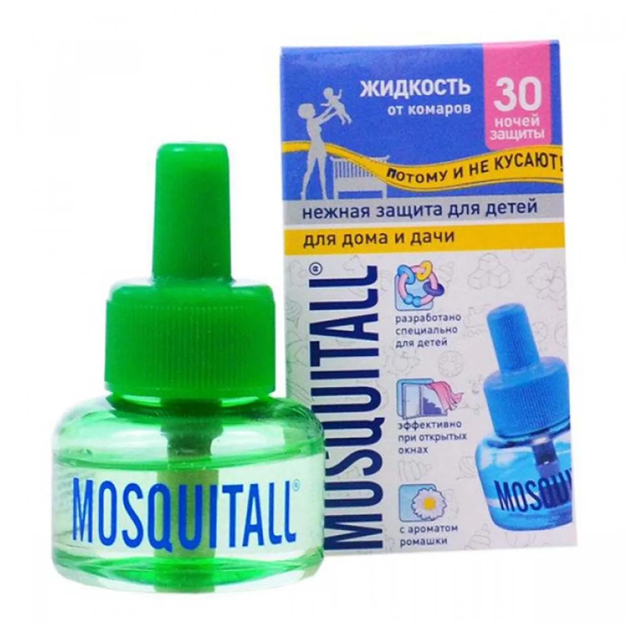 Mosquitall Москітол 30 Ночей рідина від комарів ніжний захист для дітей 30мл флакон