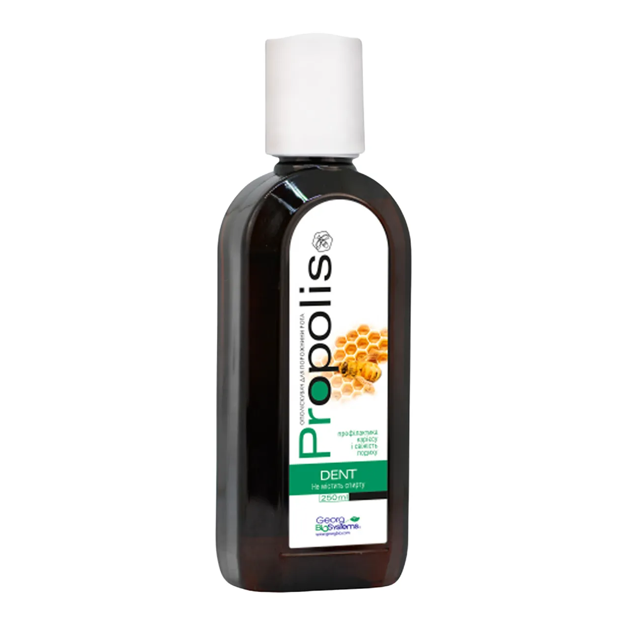 Фото товару «Ополіскувач для порожнини рота Propolis Dent для профілактики карієсу і свіжості подиху 250мл флакон» №1