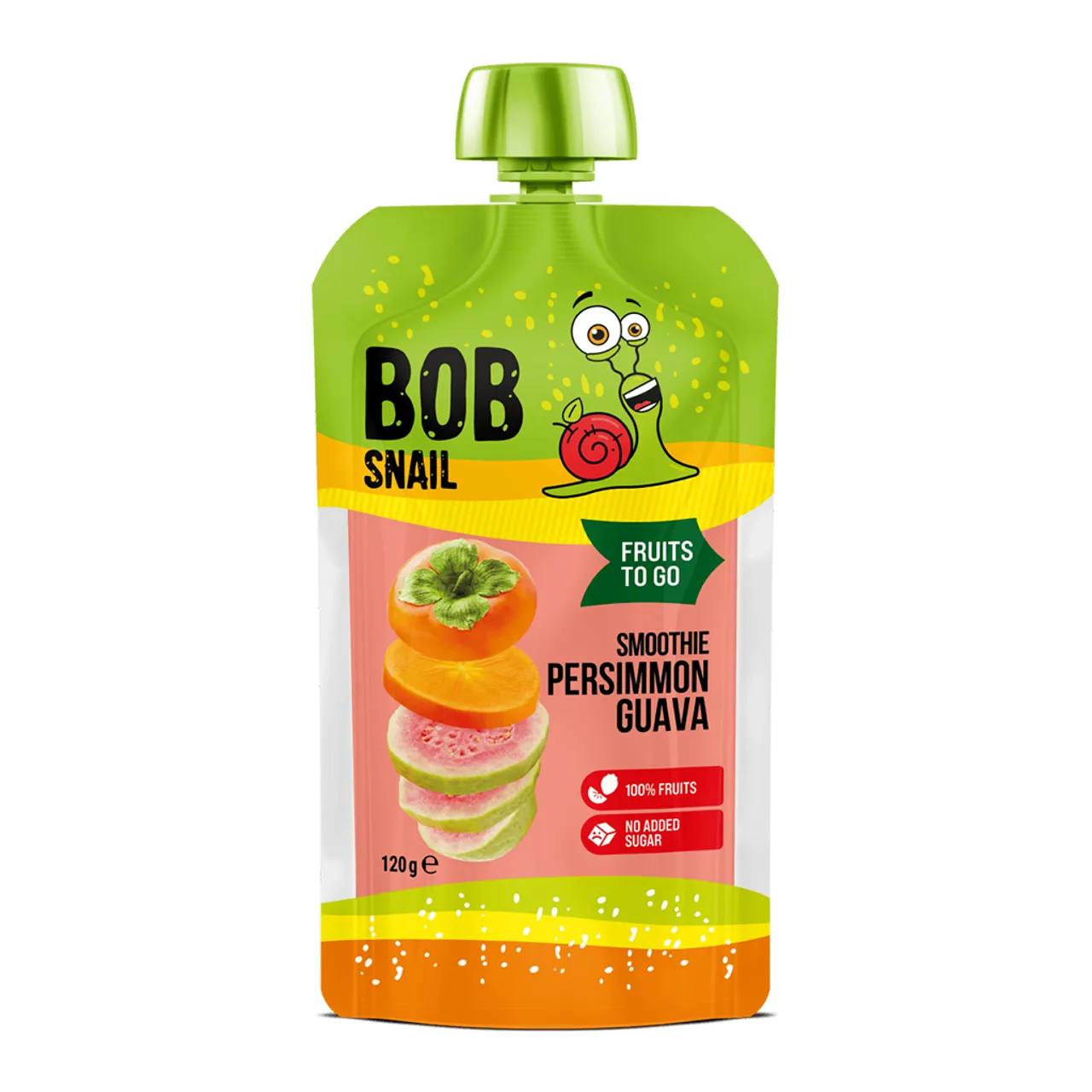 Фото товару «Смузі Bob Snail фруктове з хурмою та гуавою 120г» №1