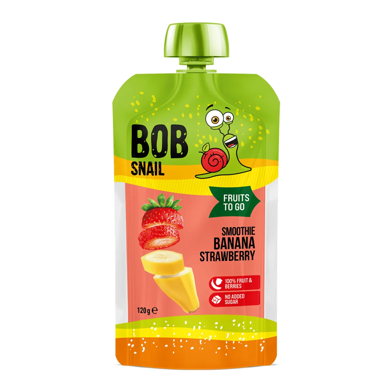 Фото товару «Смузі Bob Snail фруктове з бананом та полуницею 120г» №1
