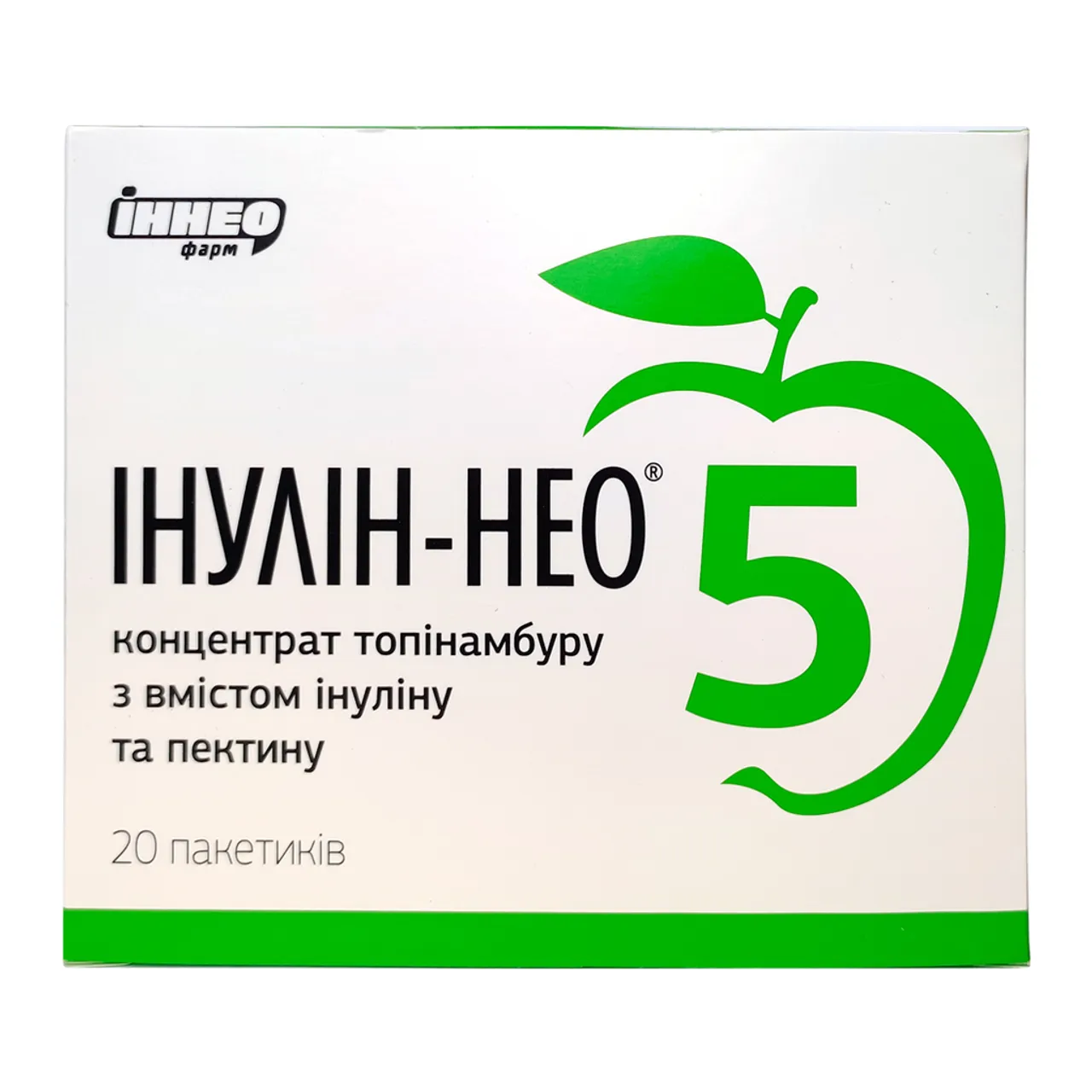 Фото товару «Інулін-Нео 5 порошок для орального розчину зі смаком яблука 6г №20 саше» №1