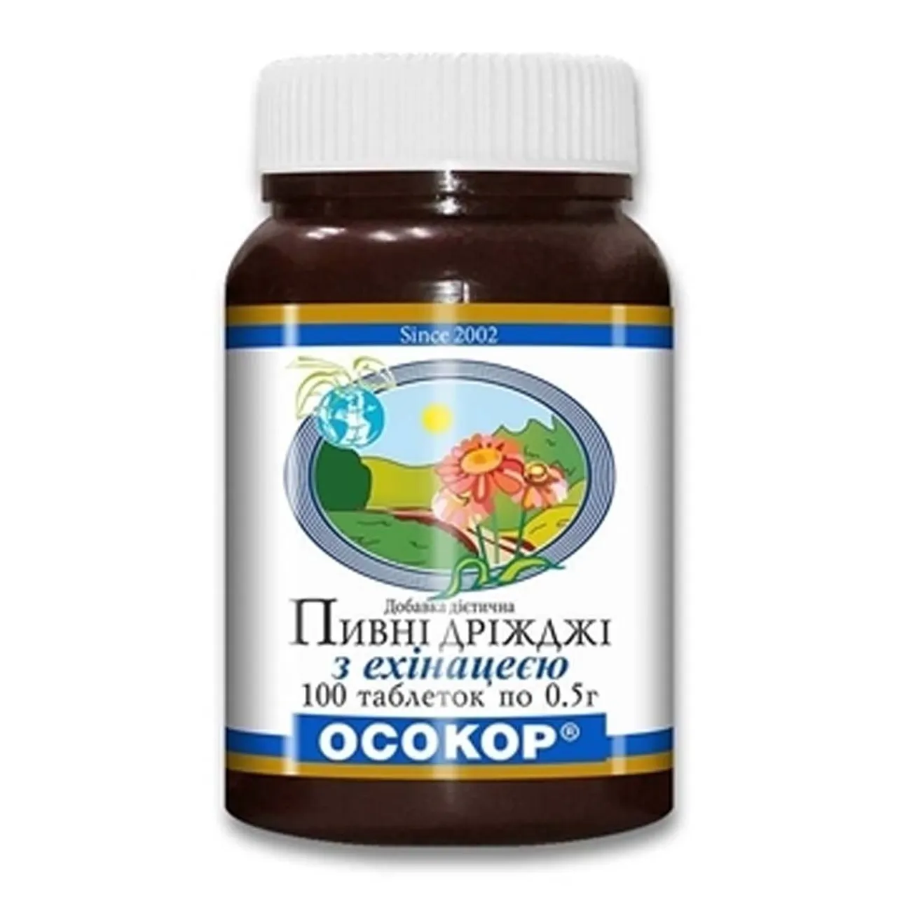 Пивні Дріжджі Осокор таблетки з ехінацеєю №100 флакон