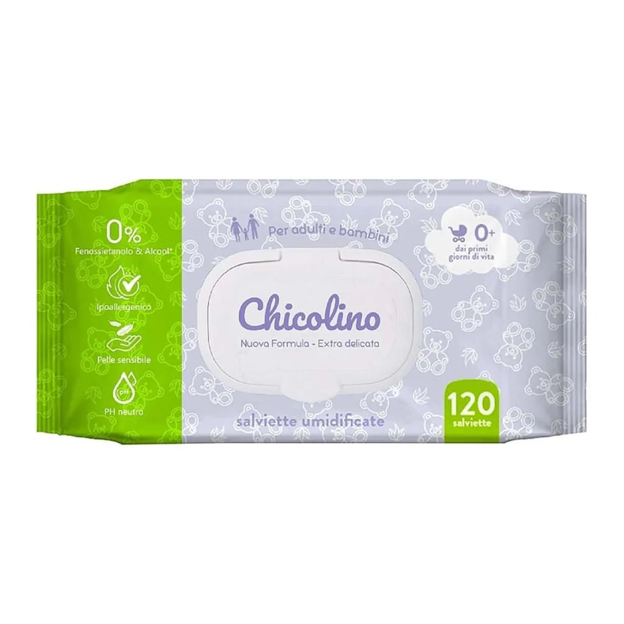 Серветки вологі Chicolino Чіколіно для дітей і дорослих №120 Санвіта Груп
