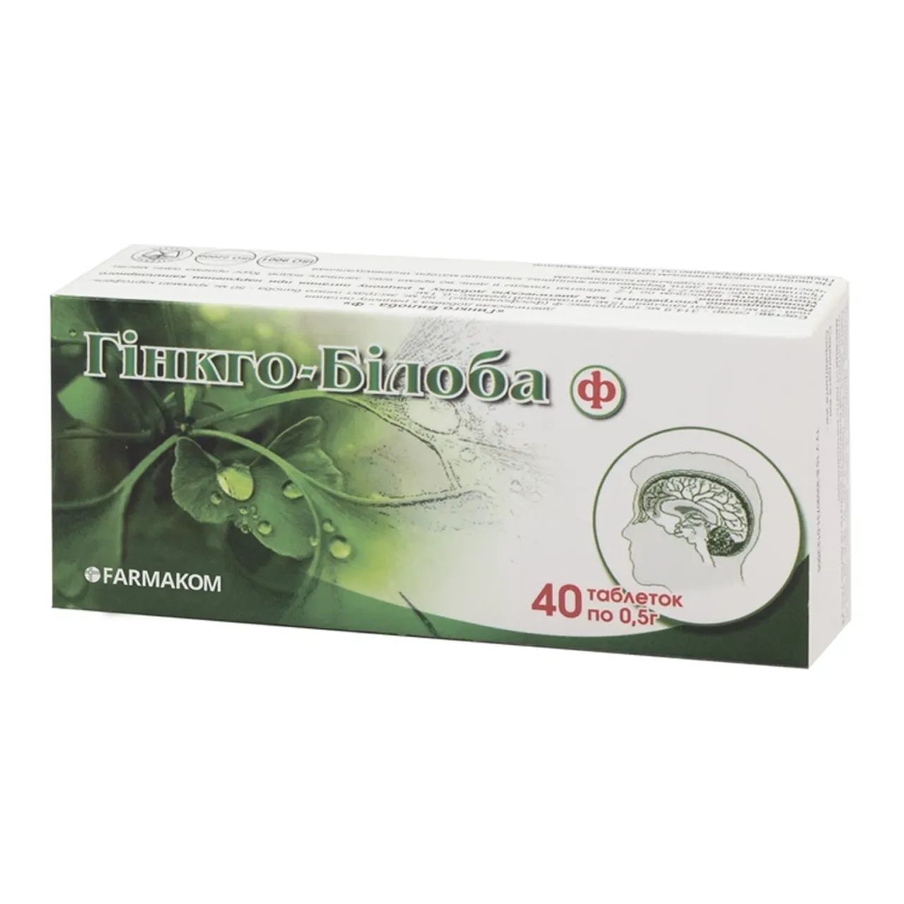 Фото товару «Гінкго Білоба-Ф таблетки №40 (10х4) блістери» №1
