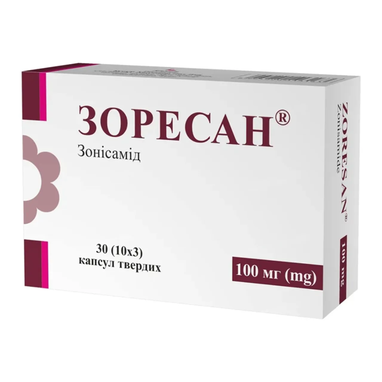 Фото товару «Зоресан капсули тверді 100мг №30 (10х3) блістери» №1