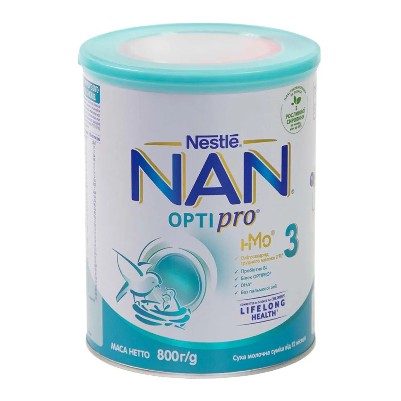 Дитяча суміш NAN 3 Optipro Нан 3 Оптіпро суха молочно 800г банка Nestle Нестле
