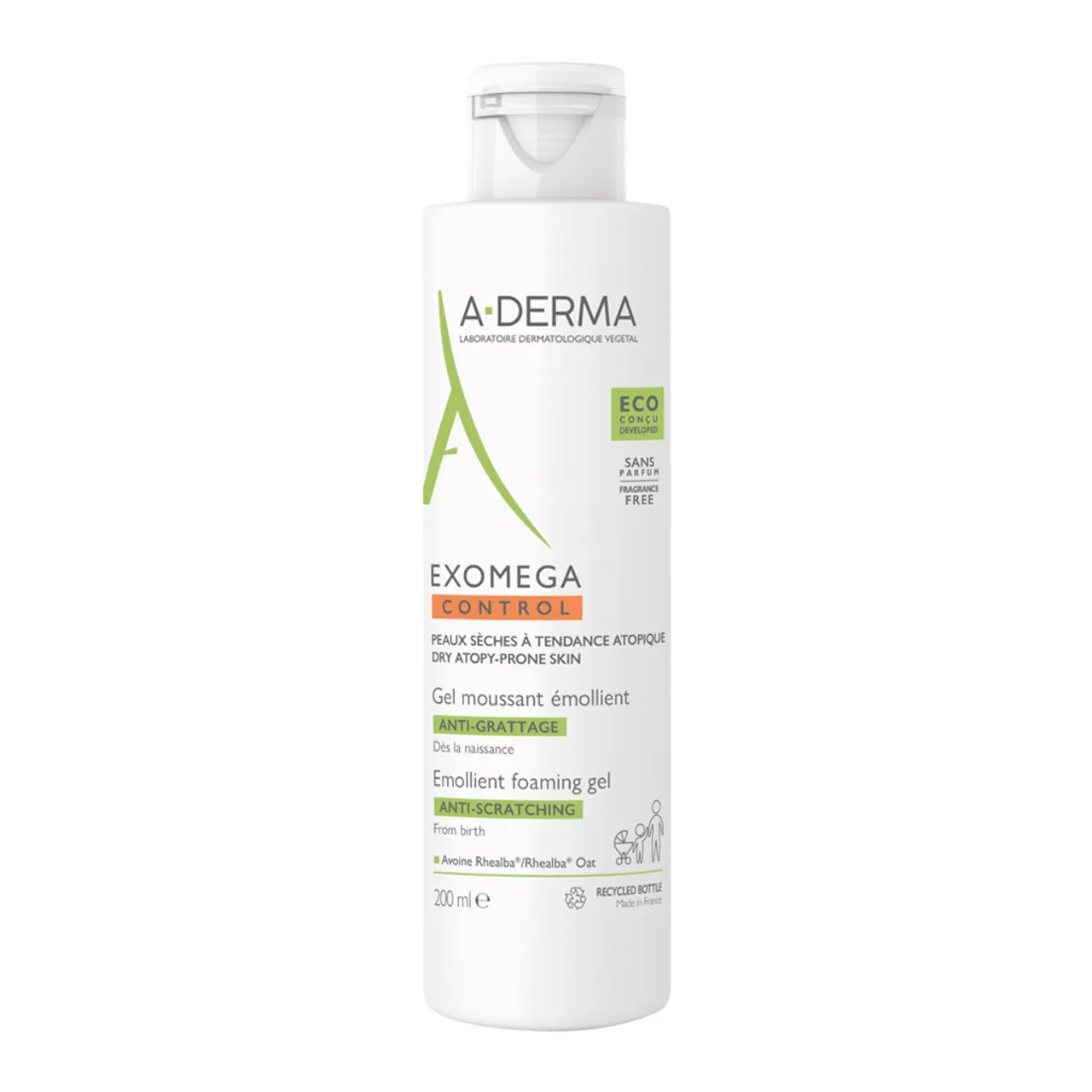 Фото товару «Гель-емолент для душу A-Derma Exomega Control пом'якшувальний 200мл флакон» №1