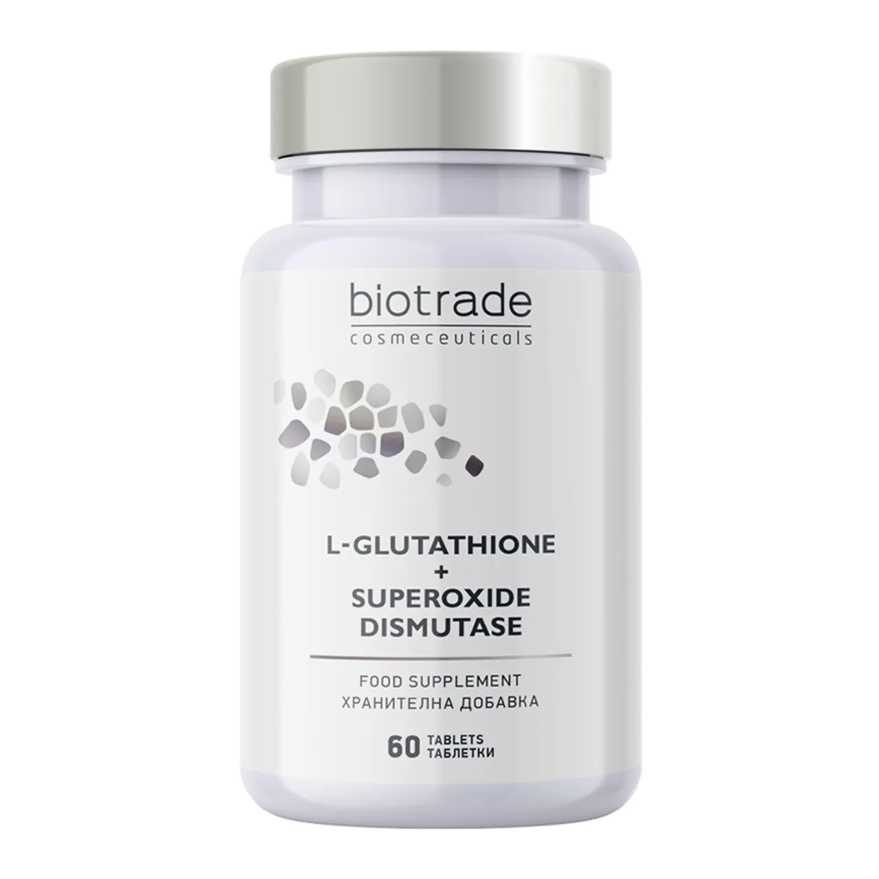 Фото товару «Антиоксидантний комплекс Biotrade L-Glutathione + Superoxide Dismutase для омолодження та проти пігментації таблетки №60 флакон» №1