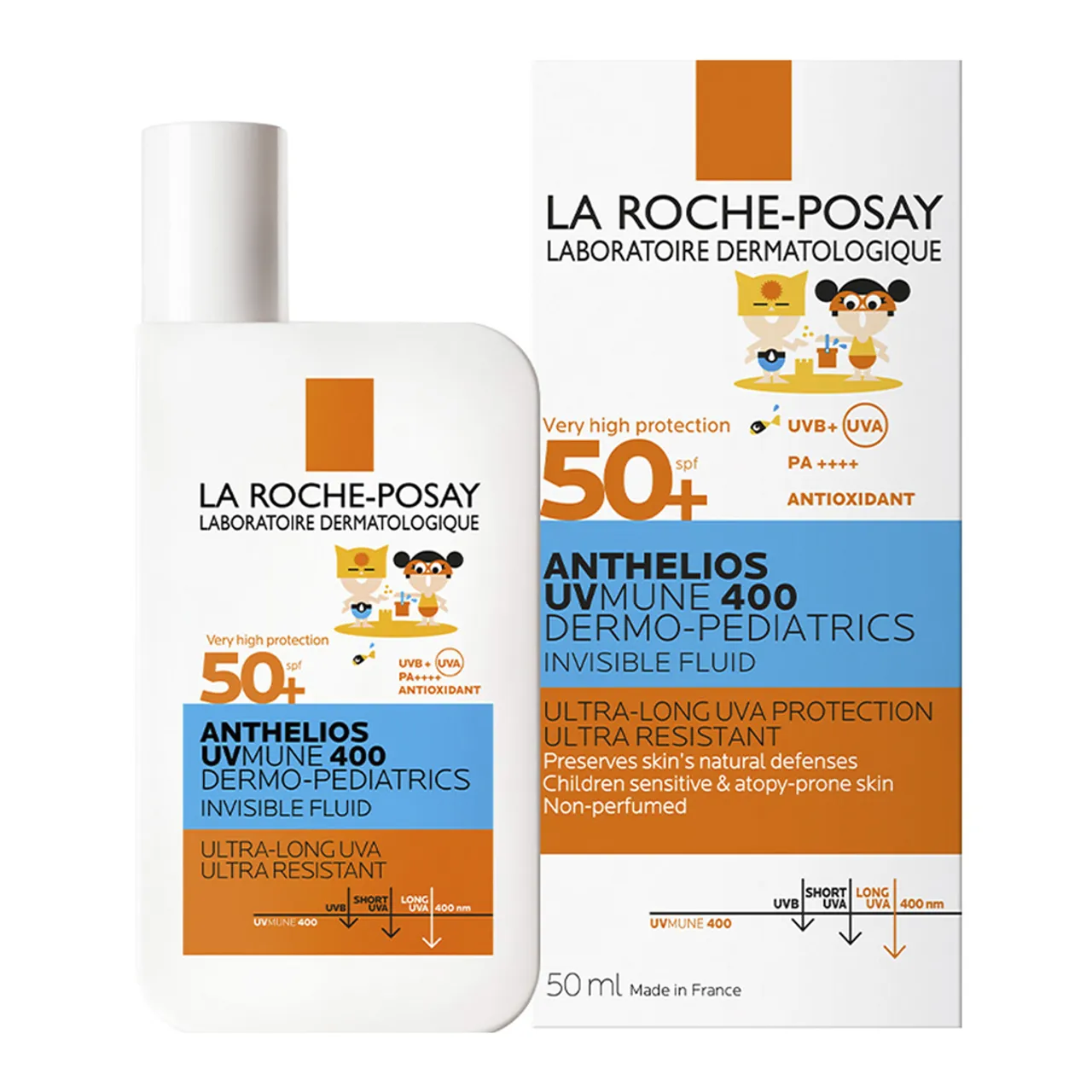 Фото товару «Флюїд сонцезахисний La Roche-Posay Anthelios UVMune 400 Dermo-Pediatrics SPF50+ для дітей для чутливої та схильної до подразень шкіри 50мл флакон» №2