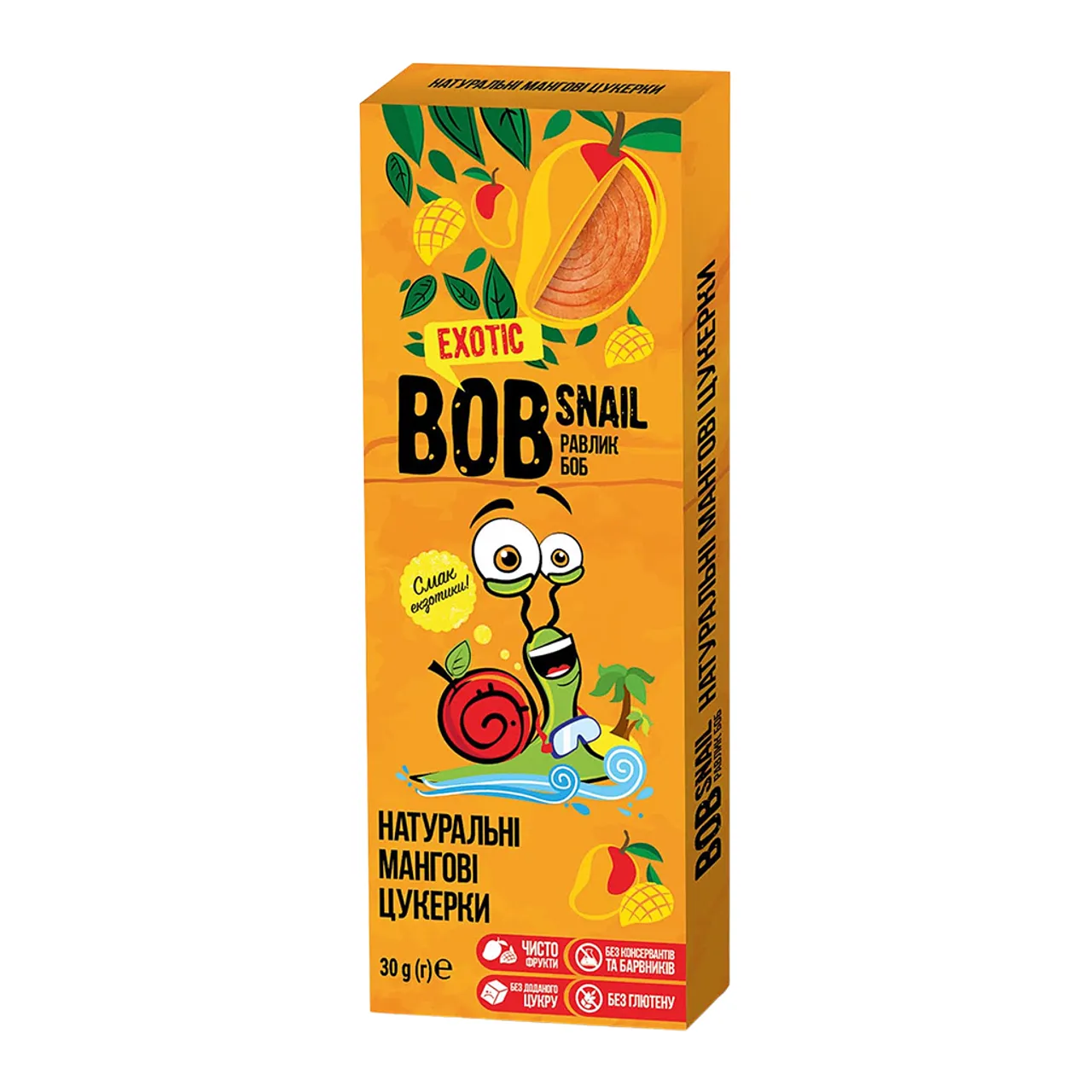 Фото товару «Цукерки Bob Snail Roll мангові 30г» №1