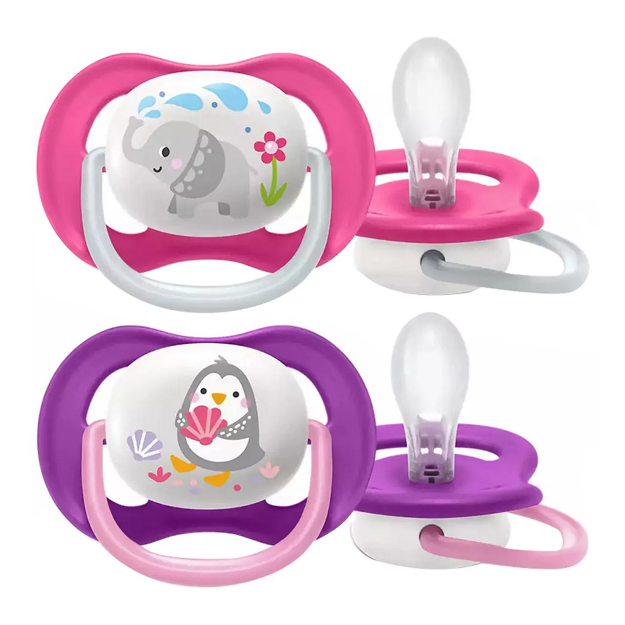 Фото товару «Пустушка Philips Avent Ultra Air SCF080/08 для дівчаток 6-18 місяців, 2 штуки» №1