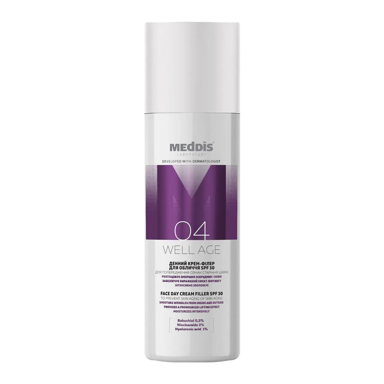 Фото товару «Крем-філер для обличчя Meddis Well Age SPF30 денний 50мл флакон» №1
