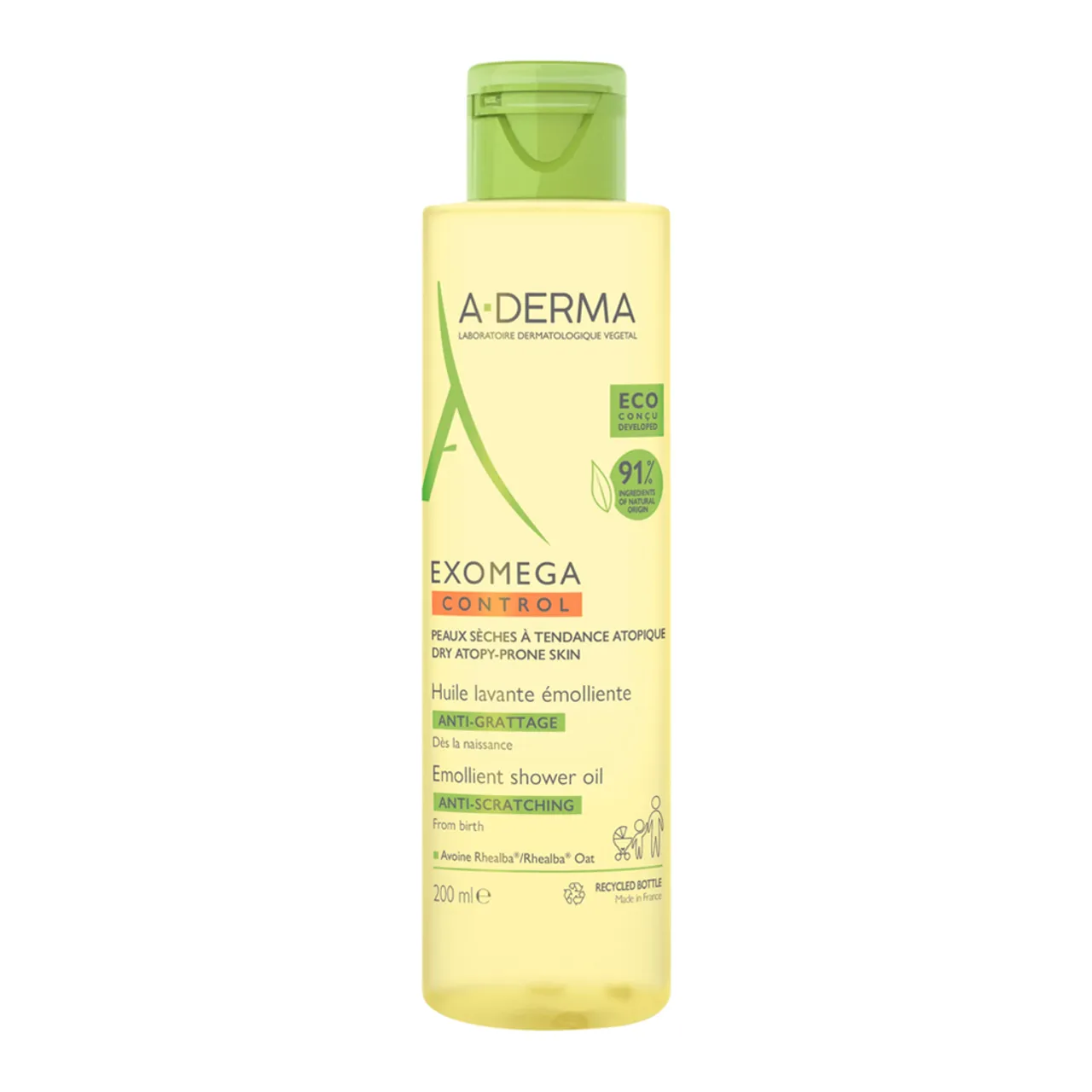 Фото товару «Олія-емолент A-Derma Exomega Control очищувальна 200мл флакон» №1