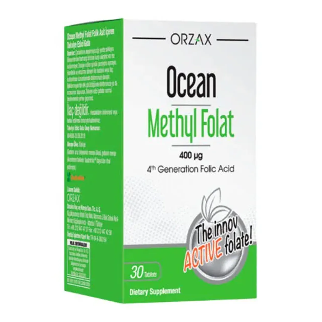 Фото товару «Orzax Ocean Фолієва Кислота таблетки №30 флакон» №1