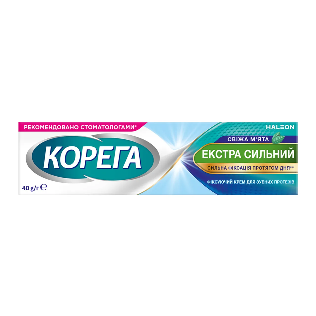 Фото товару «Крем Корега Екстра Сильний для фіксації зубних протезів зі свіжим смаком 40г туба» №2