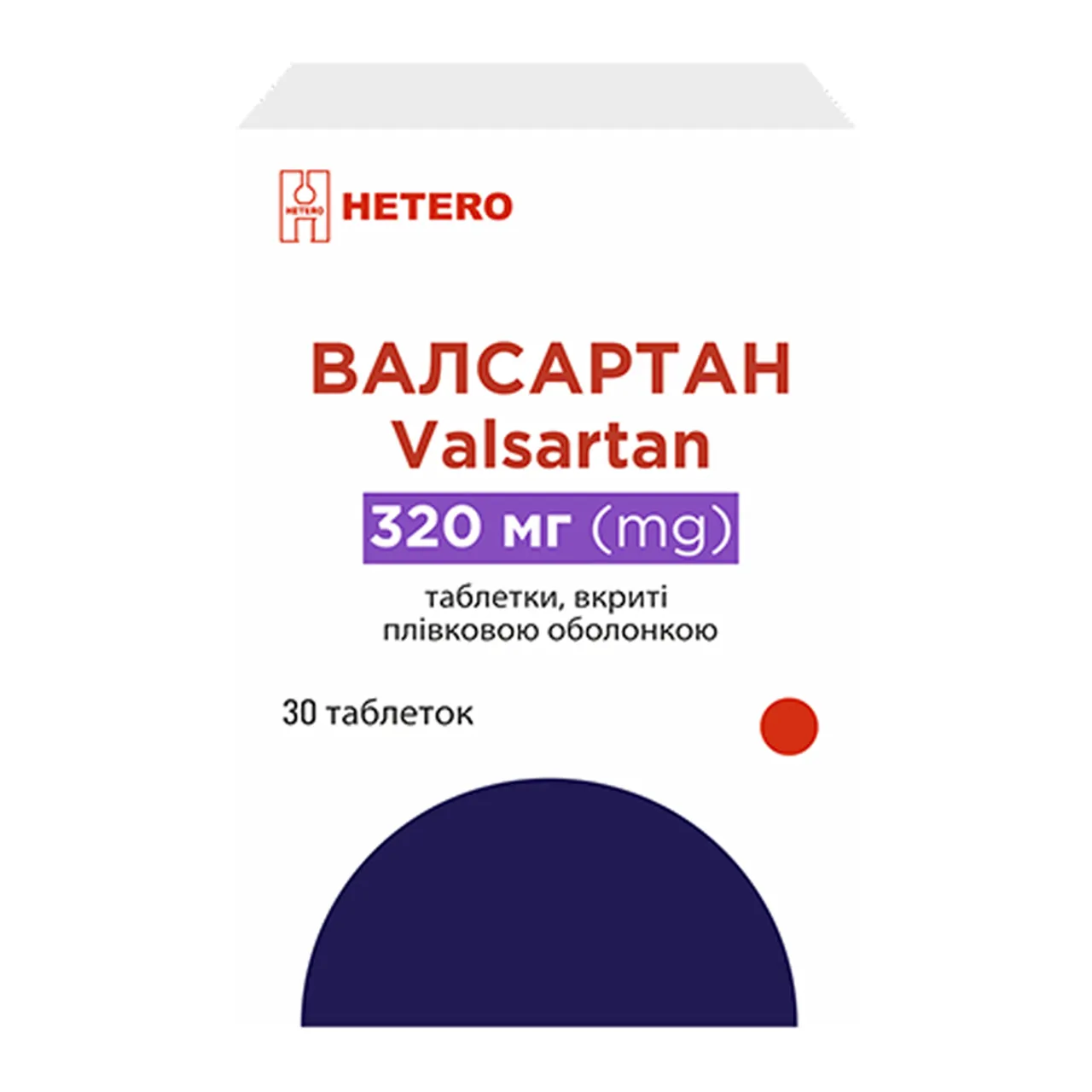 Фото товару «Валсартан таблетки вкриті оболонкою 320мг №30 контейнер» №1
