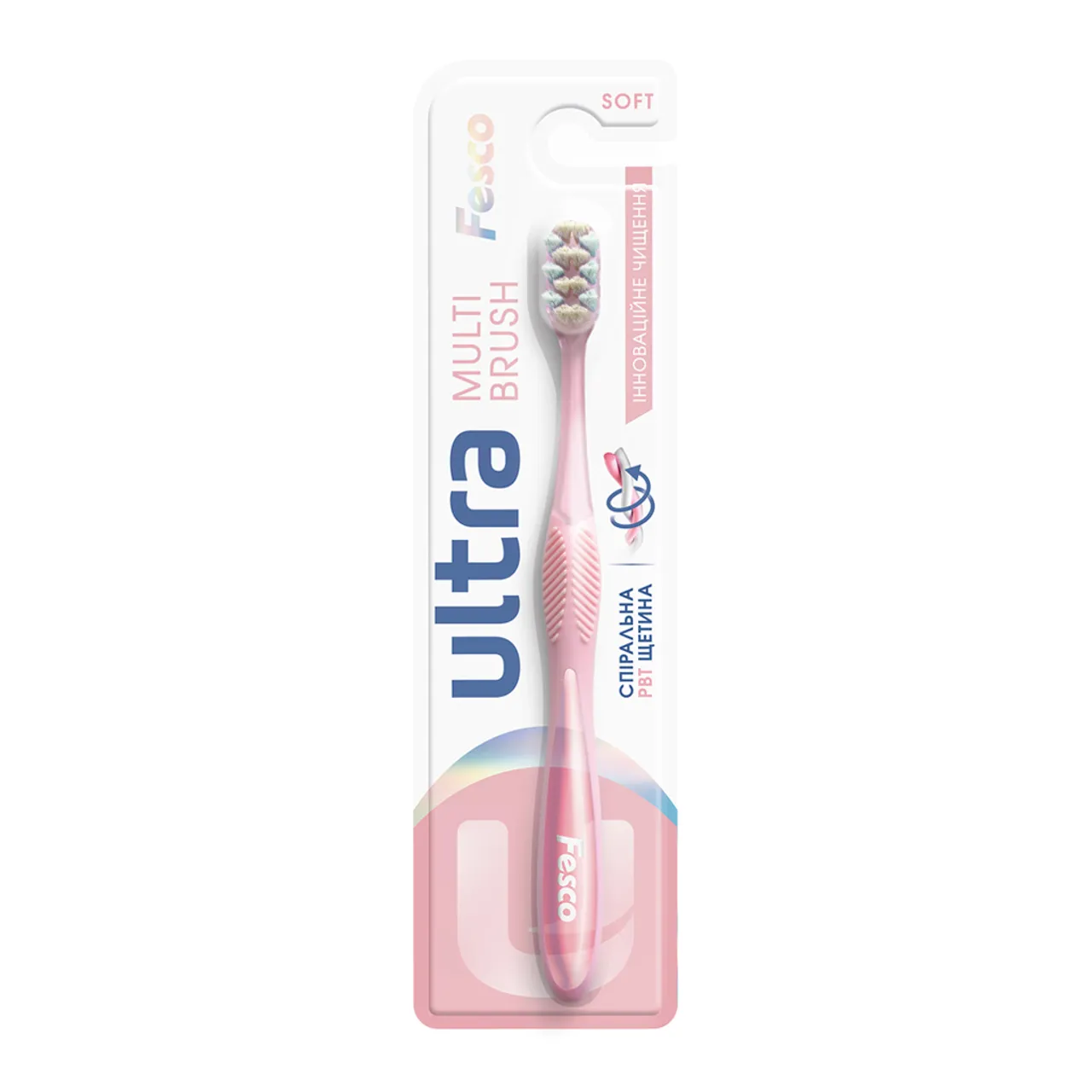 Фото товару «Зубна щітка Fesco Ultra Multibrush м'яка рожева» №1