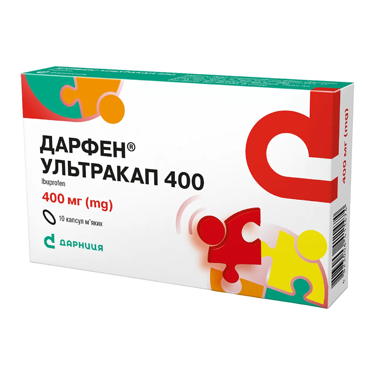 Фото товару «Дарфен Ультракап 400 капсули 400мг №10 блістер» №1