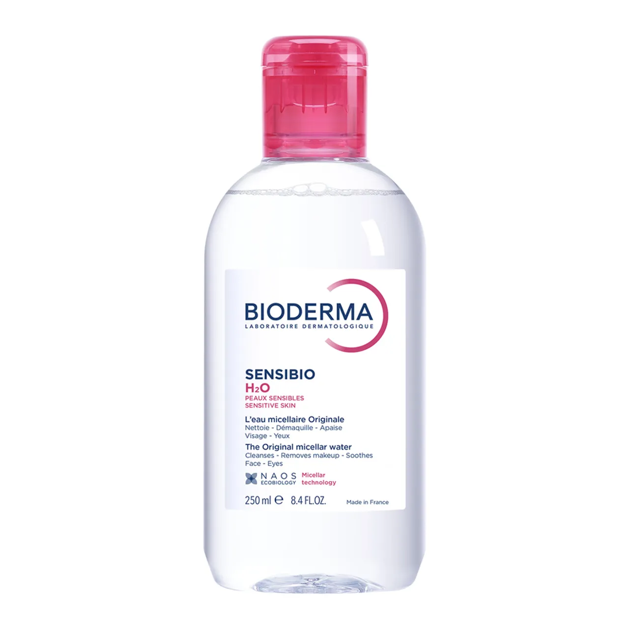 Фото товару «Міцелярна вода Bioderma Sensibio H2O для чутливої шкіри 250мл флакон» №1