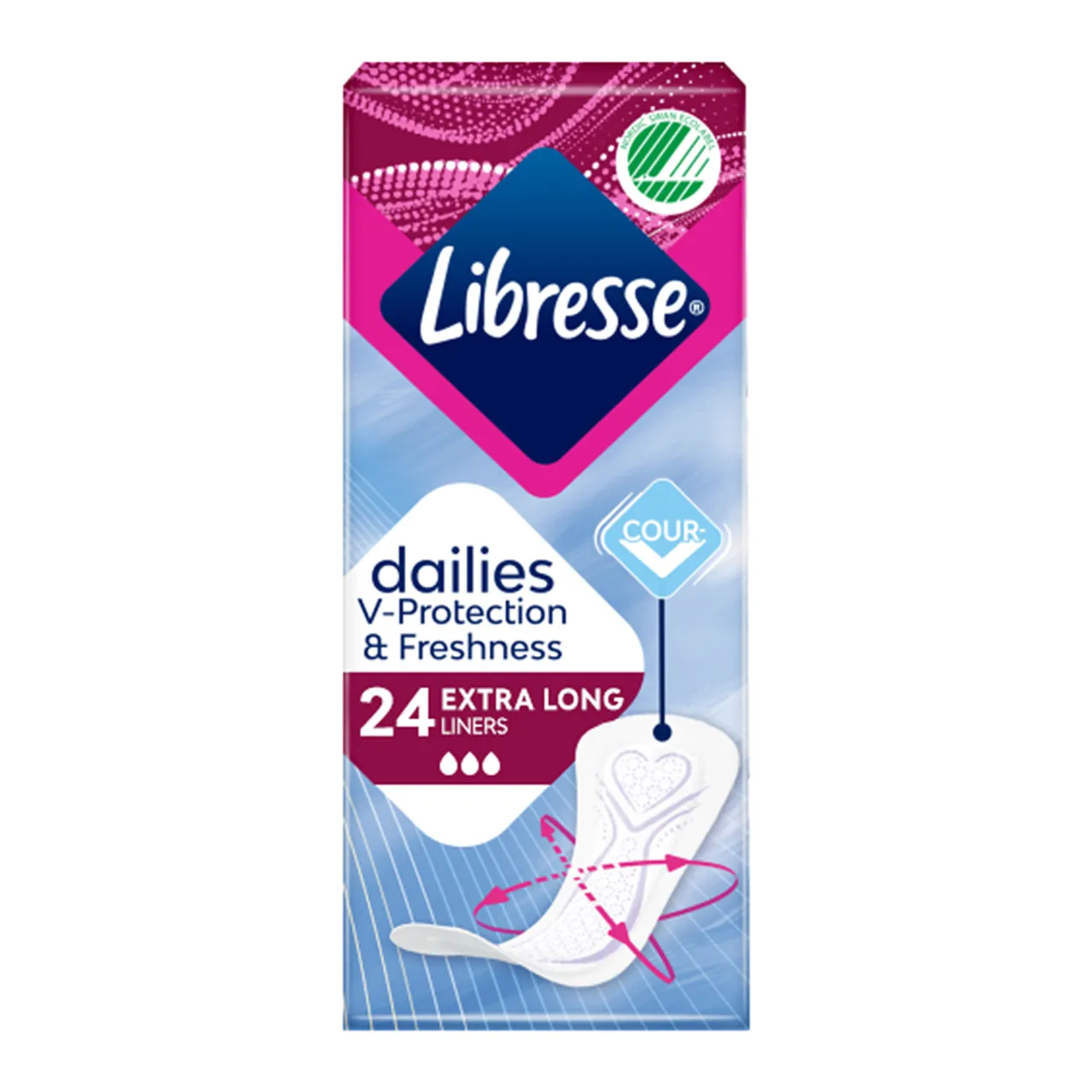 Фото товару «Прокладки Libresse Dailies Fresh Extra Long гігієнічні щоденні №24» №1