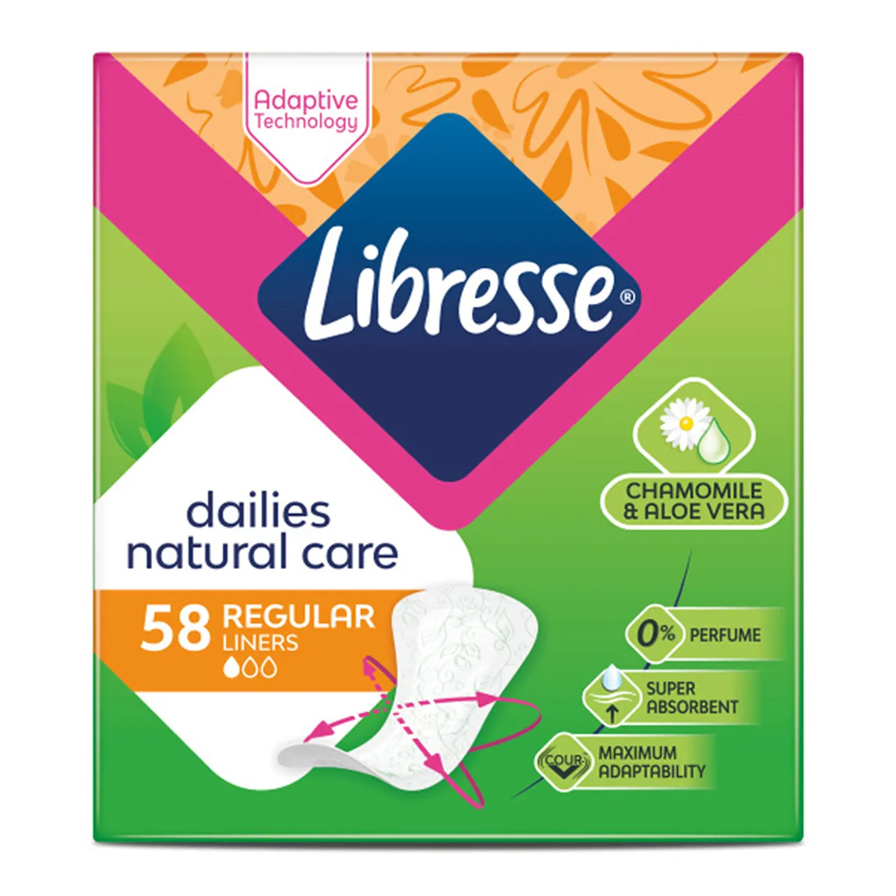 Фото товару «Прокладки Libresse Dailies Natural Care Regular гігієнічні щоденні №58» №1