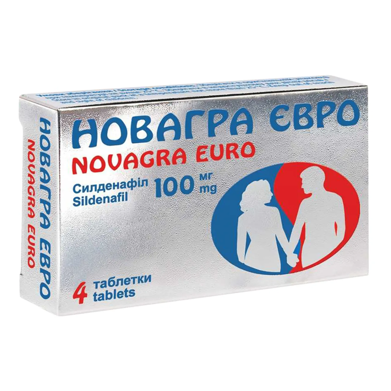 Фото товару «Новагра Євро таблетки вкриті оболонкою 100мг №4 блістер» №1