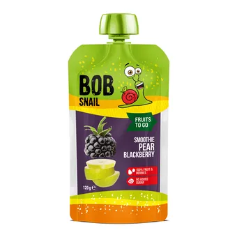 Фото товару «Смузі Bob Snail фруктове з грушею та лісовою ожиною 120г»