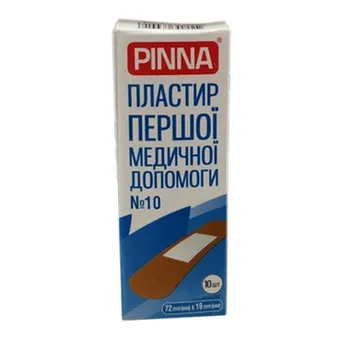 Фото товару «Пластир першої медичної допомоги Pinna на тканній основі 19мм х 72мм, 10 штук»