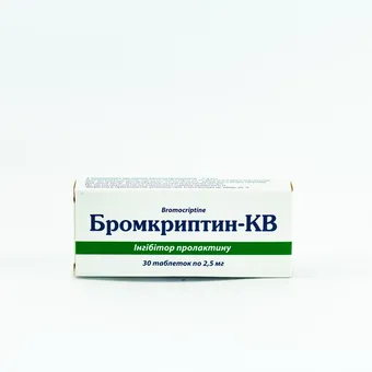 Фото товару «Бромкриптин-КВ таб. 2.5мг №30 (10х3) бліст.»