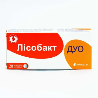 Лісобакт Дуо льодяники пресовані №20 (10х2) блістер