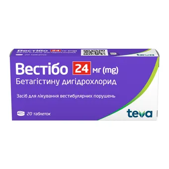 Фото товару «Вестібо таблетки 24мг №20 (10х2) блістери»