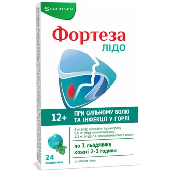 Фортеза Лідо Зі Смаком М'яти льодяники №24 (12х2) блістер Lozy's Pharmaceuticals