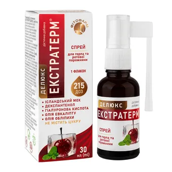 Екстратерм Делюкс спрей для горла зі смаком морозної вишні 30мл флакон