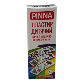 Фото товару «Пластир медичний Pinna Kids на полімерній основі 19мм х 72мм, 10 штук»