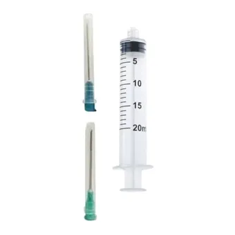 Фото товару «Шприц ін'єкційний 20мл OK Pharma 3-компонентний з 2 голками 21G (0,8мм х 38мм)»