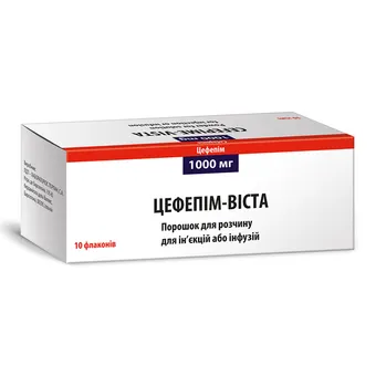 Фото товару «Цефепім-Віста порошок для розчину для ін'єкцій 1000мг №10 флакони»