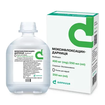 Фото товару «Моксифлоксацин-Дарниця розчин для інфузій 400мг/250мл 250мл флакон»