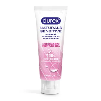 Фото товару «Інтимний гель-змазка Durex Naturals Sensitive заспокійливий ефект Алое Вера, із натуральних інгредієнтів без барвників та ароматизаторів (лубрикант), 100 мл »